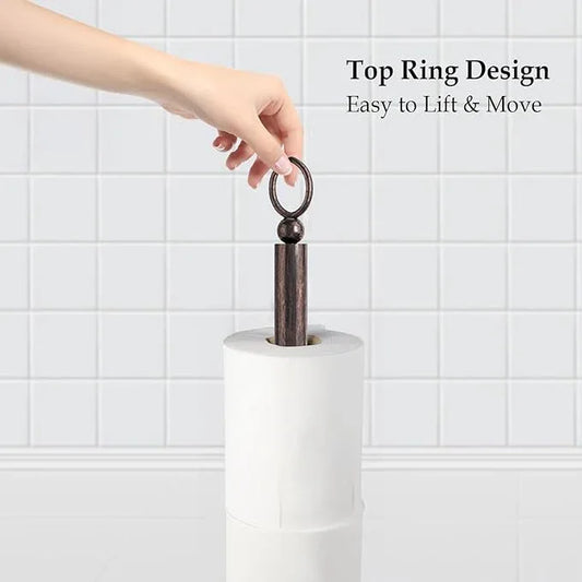 Toilet Paper Holder Stand, Free Standing Toilet Paper Storage for Bathroom, Weighted Base with Reserve for 4 Roll (2 Pack, Oil Rubbed Bronze) - ModernBath