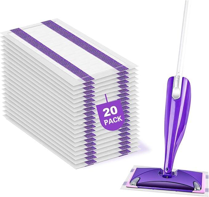 20 Count Disposable Mop Pads Refills for Swiffer Wet Jet Spray Mops, Wet Jet Mopping Pads for All Purpose Multi Surface Hardwood Floor Cleaning, 4 Layers Thickened and Super Absorbent. - ModernBath