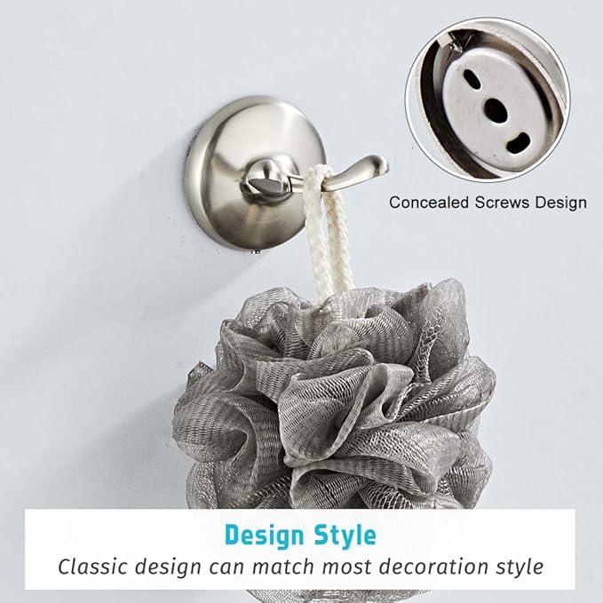 4 Piece Bathroom Accessory Set(Adjustable Towel Bar, Towel Ring, Toilet Paper Holder,Towel Hook), Wall Mounted Bathroom Hardware Accessories Set,Brushed Nickel - ModernBath