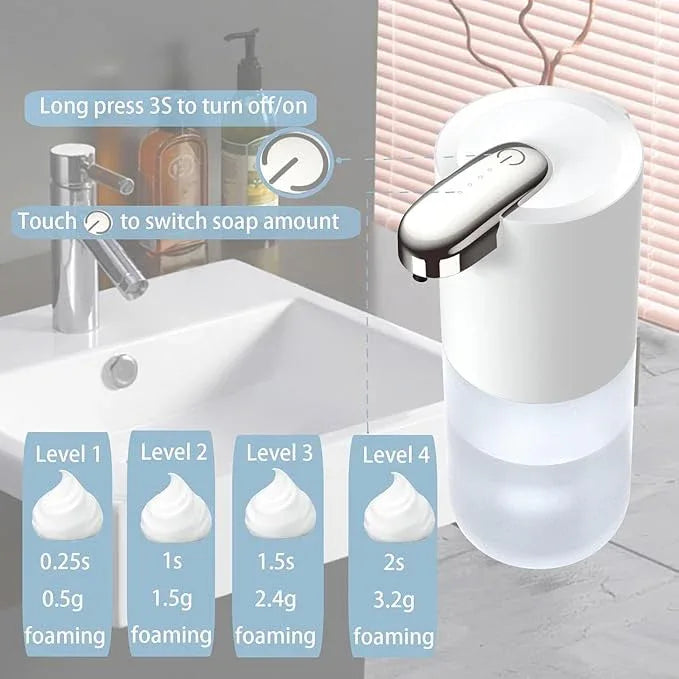 2Pack Automatic Foaming Soap Dispenser, Touchless Soap Dispenser Wall Mount 4 Level Adjustable Sensor Electric Soap Hand Dispenser,USB C Rechargeable Dish Dispenser for Bathroom - ModernBath