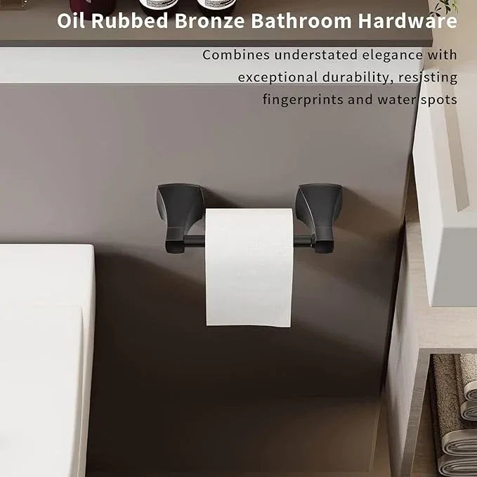 Toilet Paper Holder Wall Mount Oil Rubbed Bronze Double Post Pivoting Tissue Roll Holder Stainless Steel and Zinc Alloy for Bathroom RV Commercial - ModernBath