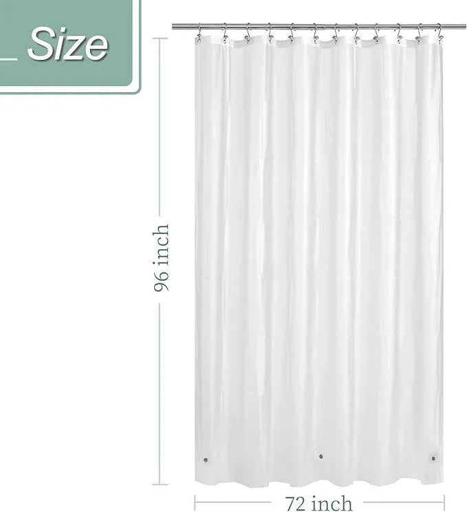 Mrs Awesome 72x96 X-Long Frosted Shower Curtain Liner with Magnets, Extra Long PEVA Plastic Shower Curtain for Bathroom, 72 x 96, Frost - ModernBath