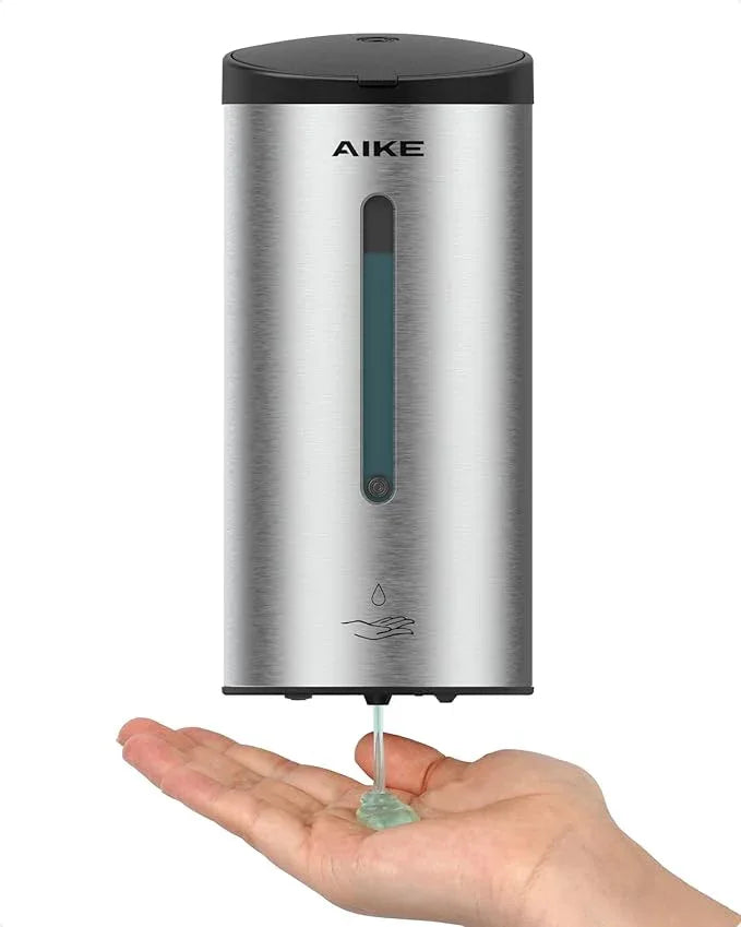 AIKE Automatic Wall Mount Liquid Soap Dispenser, Commercial Stainless Steel with 25oz Large Capacity Save Time Effort and Cost,Model AK1205(Brushed) - ModernBath