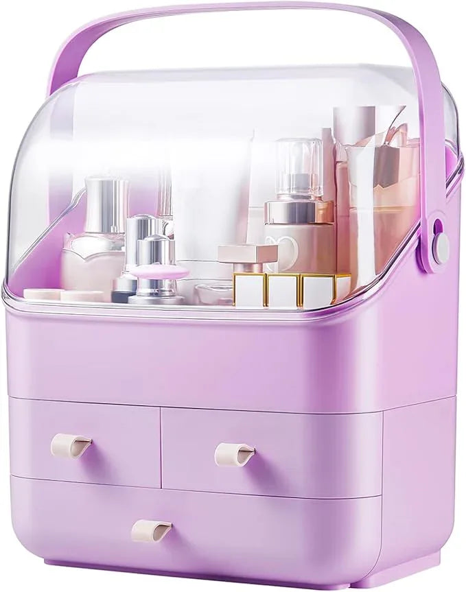 Large Makeup Organizer w Drawers Beauty Organizer Makeup Box Holder Vanity Organization Desk Countertop MakeUp Organizers Bathroom Counter Organizer Skincare Cosmetic Case Stand Dustproof Lid Gift - ModernBath