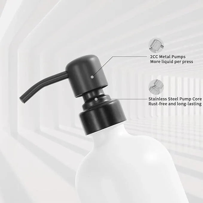 Prus Waso White Soap Dispenser Set, Contains Hand and Lotion Dispenser with Pump. Perfect for Guest Bathroom Decor. (White) - ModernBath