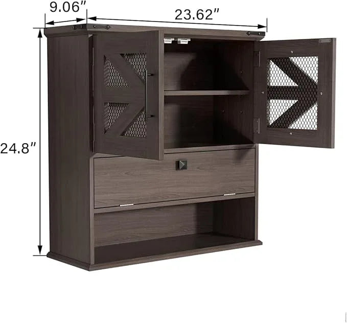 Bathroom Wall Cabinet with 2 Door Adjustable Shelves, Over The Toilet Storage Wall Mounted Medicine Cabinets for Bathroom Laundry Room - ModernBath