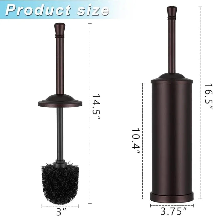 Bronze Toilet Brush and Holder Set,304 Stainless Steel Toilet Bowl Brush and Holder for Bathroom,Heavy Duty Toilet Brush,Durable Scrubbing Bristles,Splash Resistant,Long Hanlde - ModernBath
