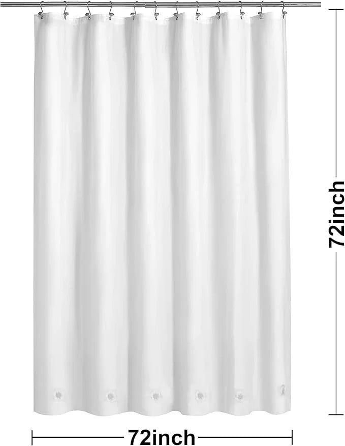 Barossa Design White Shower Curtain Liner with 6 Magnets - Waterproof PEVA Shower Liner for Bath Tub, 72" x 72" Standard Size, PVC Free & Metal Grommets - White, 72x72 - ModernBath