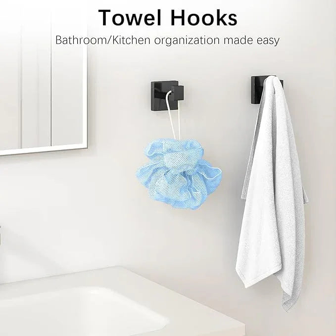 Bathroom Hardware Accessories Set, 10 Piece Black Towel Bar Set Stainless Steel, Towel Racks for Bathroom Wall Mounted Towel Holder Set, 16 inch - ModernBath