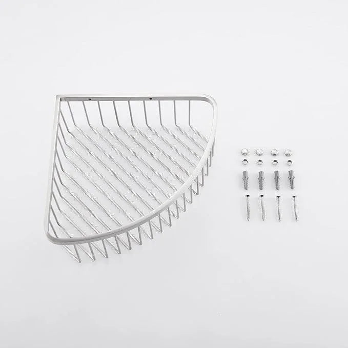 Bathroom Shower Caddy Corner Shelf Basket, Ultra Sturdy Rust-Proof Stainless Steel Shelf Organizer Shampoo Holder, Wall Mounted Storage Rack for Bathroom Kitchen, Brushed Nickel - ModernBath