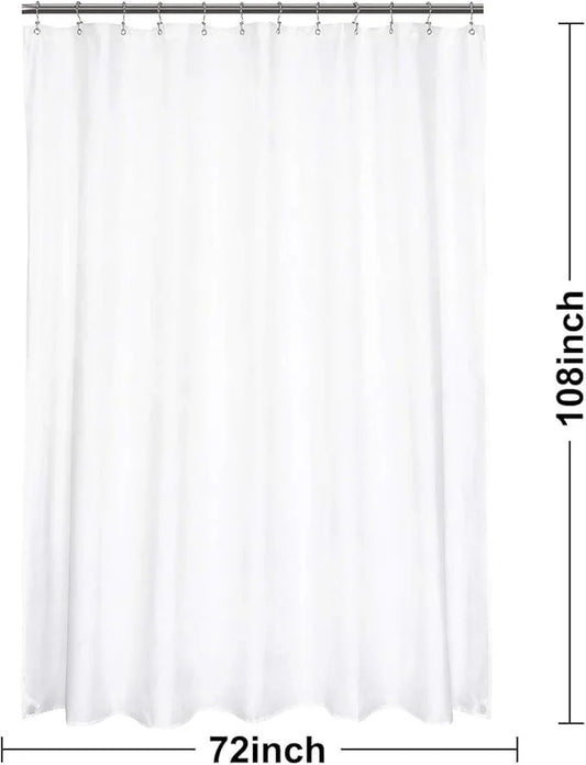 N&Y HOME 108 inch Extra Long Shower Curtain or Liner, Hotel Quality, Washable Fabric, White Bathroom Curtains with Grommets, 72x108 - ModernBath