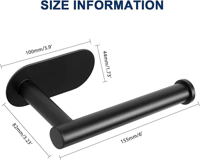 NearMoon Toilet Paper Holder Self Adhesive, Premium Thicken SUS304 Stainless Steel Rustproof Adhesive Toilet Roll Holder no Drilling for Bathroom, Kitchen, Washroom (2 Pack, Matte Black) - ModernBath