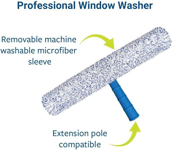 Squeegee & Window Washer Combo - Professional Grade Cleaning Tool for Sparkling Windows, Glass, and Surfaces - Ergonomic Design for Effortless Cleaning - ModernBath