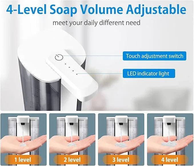 Uarnicey Automatic Liquid Soap Dispenser, Rechargeable,Touchless,17oz/500ml with 4 Adjustable Soap Levels, Wall Mount & Waterproof, Liquid Hand/Dish Soap Dispenser for Bathroom Kitchen - ModernBath