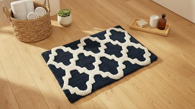 C23 Luxury Bathroom Rugs, Bath Mat - 20"x32" & 16"x24", 2200 GSM Tufted Cotton Bathroom Mat, Ultra-Absorbent Quick Dry Heavyweight Non-Slip Bathmat, Thick Soft Plush Machine Washable Bath Rug - 2 Pack - ModernBath
