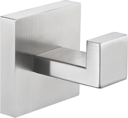Angle Simple Bathroom Towel Hook Brushed Nickel, SUS304 Stainless Steel Hand Towel Rack, Square Coat Robe Hook, Wall Mount - ModernBath