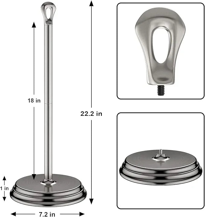 Toilet Paper Holder with Rustproof, Metal Free Standing Toilet Paper Stand Storage for Bathroom, Tissue Paper Roll Holder for Bathroom Accessories (Brushed Nickel) - ModernBath