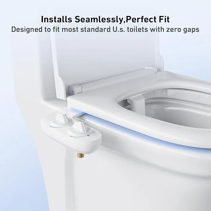 Bidet Attachment for Toilet, Toilet Bidet with Dual Self-Cleaning Nozzles, Rear and Feminine Wash, Adjustable Spray Pressure, Easy Installation, Hygienic Bathroom Accessory, Ceramic White - ModernBath