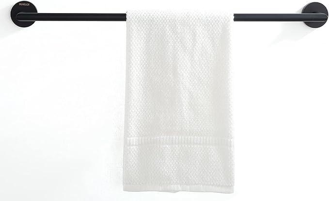 Black Towel Bar,Towel Racks for Bathroom, Modern Hotel Style Bathroom Towel Shelf Wall Mounted, Single Towel Rod 26 Inch, Matte Black, 077070-MB Leo Series - ModernBath