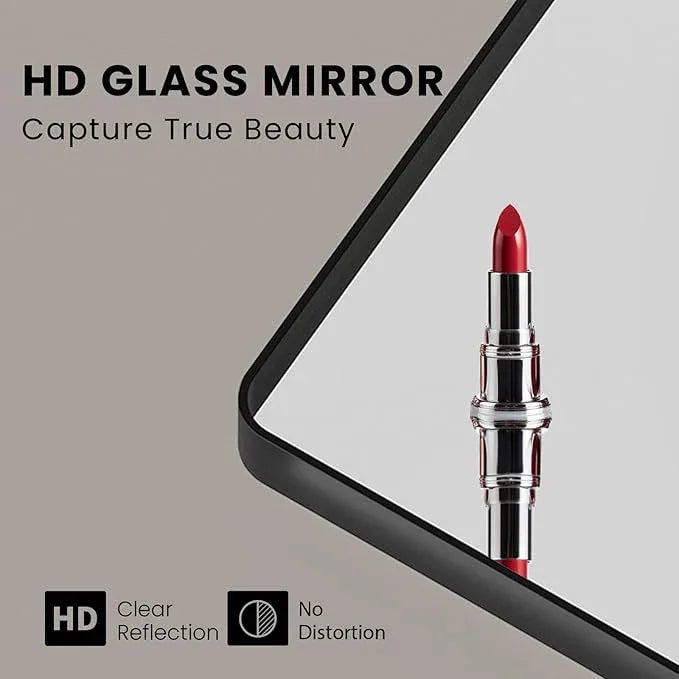 JISOSO Black Bathroom Mirror 77X36 Inch, Black Metal Framed Mirror for Wall, Rounded Rectangle Matte Bathroom Vanity Mirror with Tempered Glass, Anti-Rust, Horizontal/Vertical - ModernBath