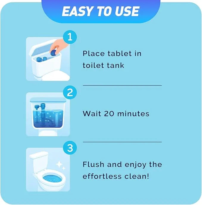 Toilet Bowl Cleaner Tablets 40 Pack, Long-Lasting Drop-in Tank Tablets with Sustained-Release Technology, Fight Tough Stains & Odors, Household & Commercial Use, Compatible with Most Toilets-Cleaning - ModernBath