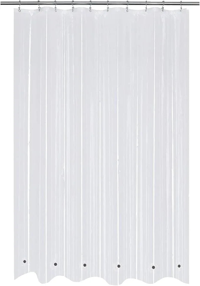 Mrs Awesome 60x72 Shower Curtain Liner with 6 Magnets Clear PEVA, 10 Hole Thick Plastic Shower Curtain for Bathroom, Waterproof, 60 x 72 inches, Clear - ModernBath