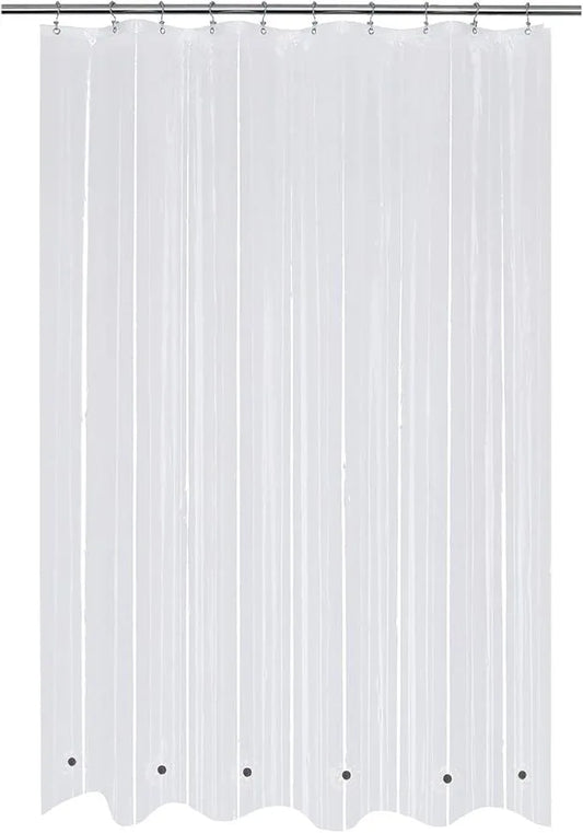 Mrs Awesome 60x72 Shower Curtain Liner with 6 Magnets Clear PEVA, 10 Hole Thick Plastic Shower Curtain for Bathroom, Waterproof, 60 x 72 inches, Clear - ModernBath