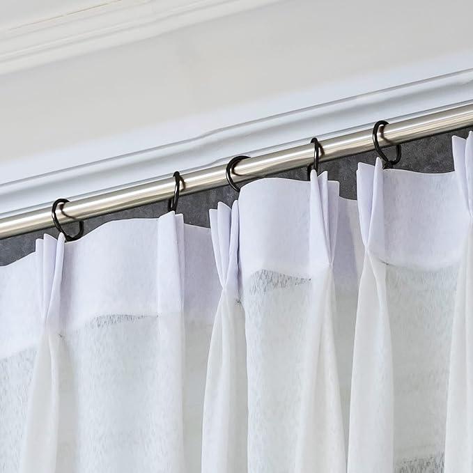 Qunclay 100 Set 1.26 Inch Metal Curtain Rings with Eyelets Curtain Hooks for Drapes and Metal Drapery Pin Drapery Hooks for Window Door Shower Bathroom Rings (Black) - ModernBath