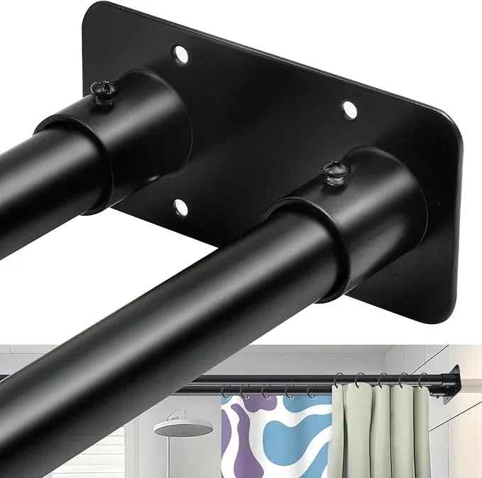 Creatyi 28 to 75 Inches Double Shower Curtain Rod Adjustable Double Shower Curtain Rods for Bathroom (28 to 75'', Black) - ModernBath