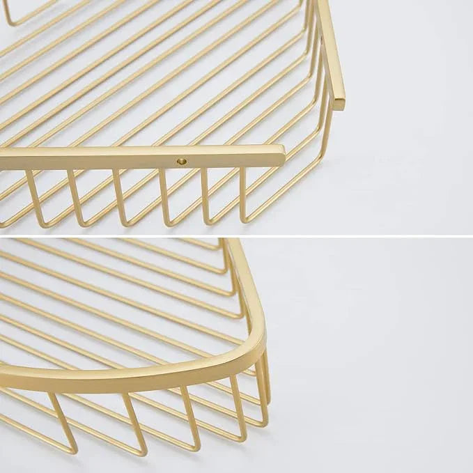 Bathroom Shower Caddy Corner Shelf Basket, Corner-Hollow Design, Ultra Sturdy Rust-Proof Stainless Steel Shelf Organizer Shampoo Holder, Wall Mounted Storage Rack for Bathroom, Brushed Gold - ModernBath