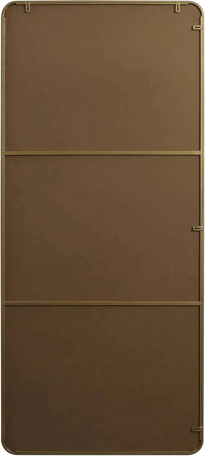 ARS Concepts Aura, Soft Corner Metal Rectangle Mirror 32X72 Inch in, Modern, Brass - ModernBath