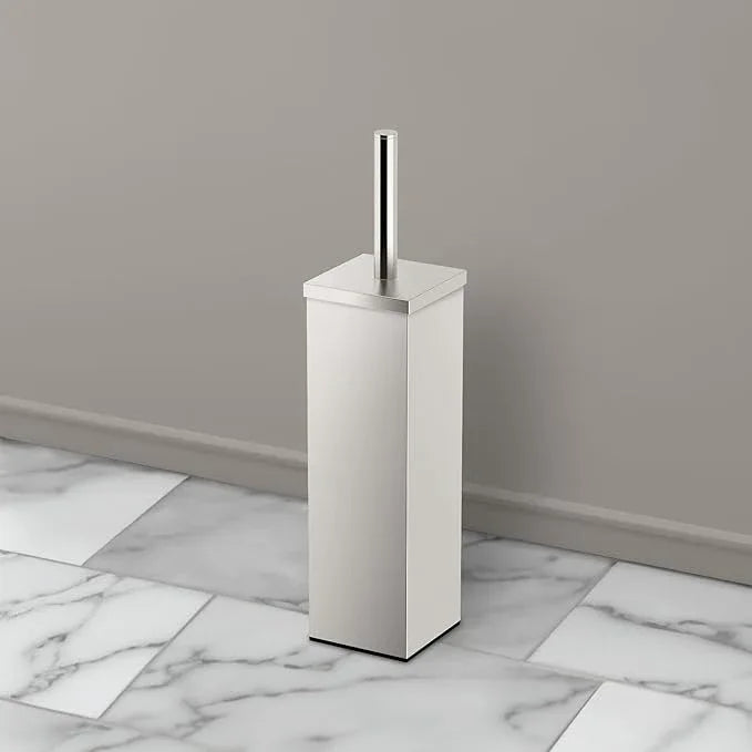 Gatco 1489 Elegant Square Toilet Brush Holder, Satin Nickel - ModernBath