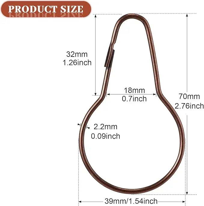 Geetery 150 Pcs Metal Shower Curtain Hooks Rust Proof Reusable Shower Curtain Hangers Multi Functional Stainless Steel Shower Curtain Rings for Bathroom Bedroom Kitchen (Bronze) - ModernBath