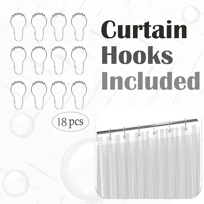 GBYcLyw Clear Extra Wide Shower Curtain Liner 108''Wx70''L Inch for Clawfoot Tub Wrap Around Bath Tub Curtain Sets with 6 Bottom Magnets for Bathroom Freestanding Tub 18 Metal Hooks Included - ModernBath