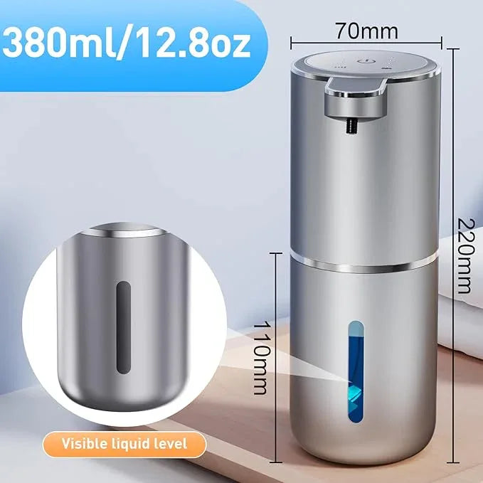 Fantictas Automatic Foaming Soap Dispenser Foaming Hand Sanitizer Touchless 1500mAh Soap Dispenser Rechargeable with Sensor for Bathroom Kitchen 13.5oz/380ml - ModernBath