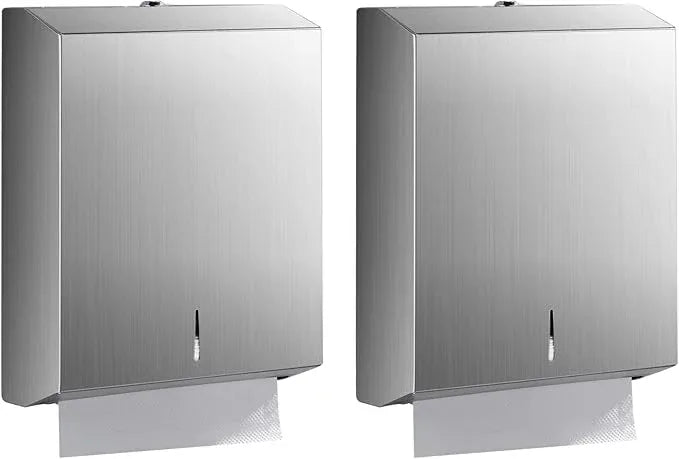 Paper Towel Dispenser Wall Mount - Multifold Trifold Paper Towel Dispensers, Large Capacity Stainless Steel Tissue Holder, Suitable for Bathrooms and Public Places - ModernBath