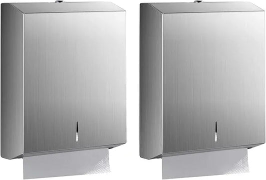 Paper Towel Dispenser Wall Mount - Multifold Trifold Paper Towel Dispensers, Large Capacity Stainless Steel Tissue Holder, Suitable for Bathrooms and Public Places - ModernBath