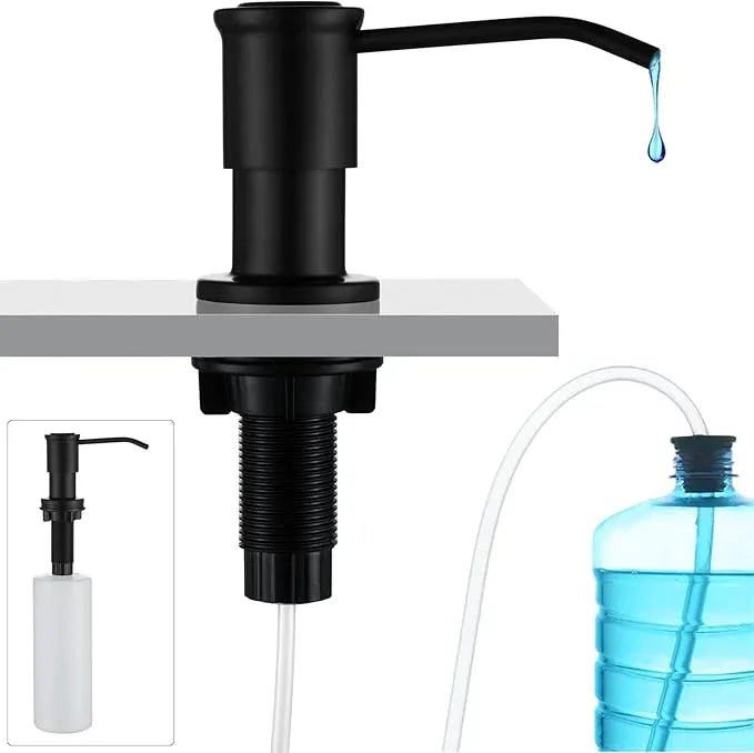CREA Kitchen Soap Dispenser Countertop Soap Dispenserfor Kitchen Sink Black Built in Sink Soap Dispenser Top Fill Deck Mount Dispenser for Bathroom with 39" Tube Large Capacity 17 OZ Bottle - ModernBath