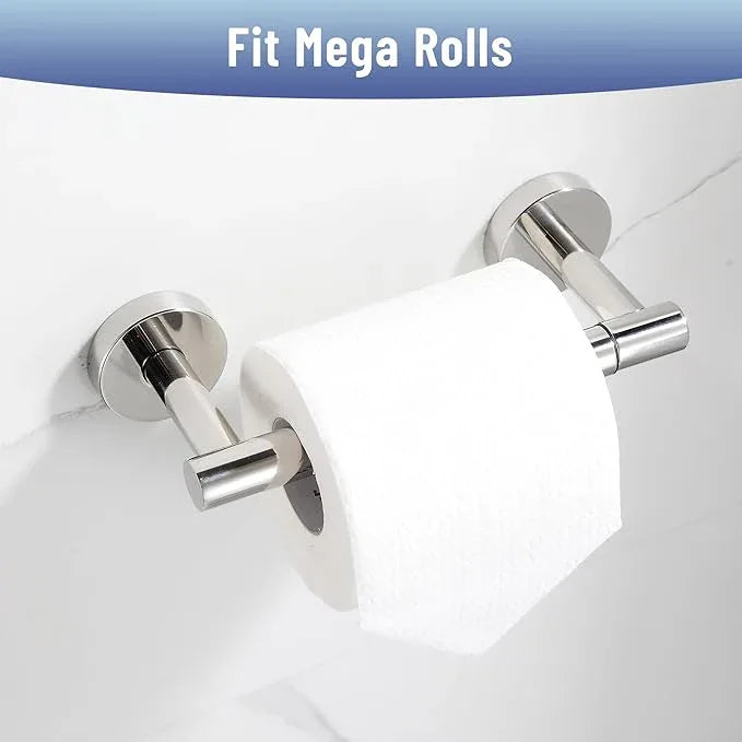 BVL Toilet Paper Holder Polished Chrome Wall Mount Stainless Steel 304 Large Mega Roll - ModernBath