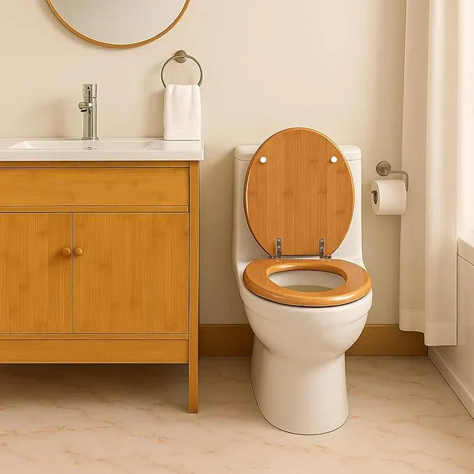 Toilet Seat, Solid Wood, Bamboo, High Gloss Finis, PIKLiDS (Elongated) - ModernBath