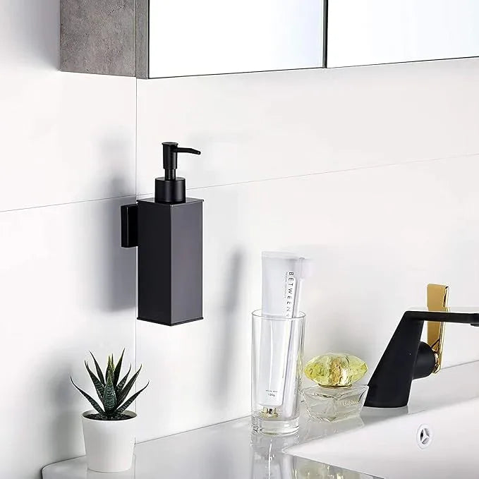 BGL Soap Dispenser Stainless Steel 304 Wall Mount Black Liquid and Soap Dispenser for Kitchen and Bathroom - ModernBath
