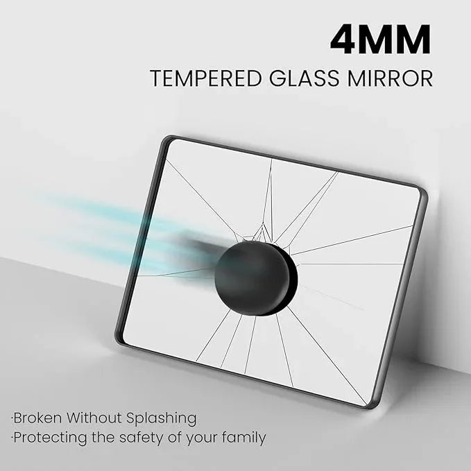 JISOSO Black Bathroom Mirror 50X30 Inch, Black Metal Framed Mirror for Wall, Rounded Rectangle Matte Bathroom Vanity Mirror with Tempered Glass, Anti-Rust, Horizontal/Vertical - ModernBath