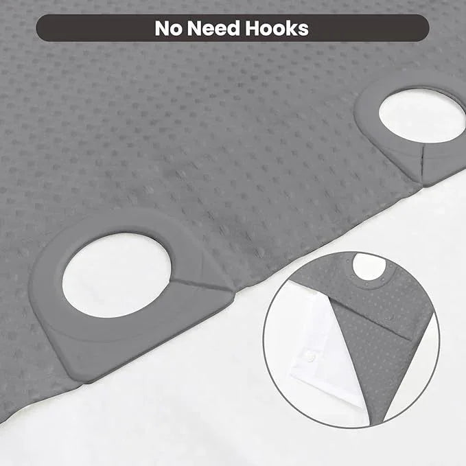 Inhousolu No Hook Waffle Weave Shower Curtain with Removable Snap in Fabric Liner Set for Bathroom, 230 GSM Heavy Duty Weighted Hem, Water Repellent Washable Bath Curtains, 72 x 78 Inch, Grey - ModernBath