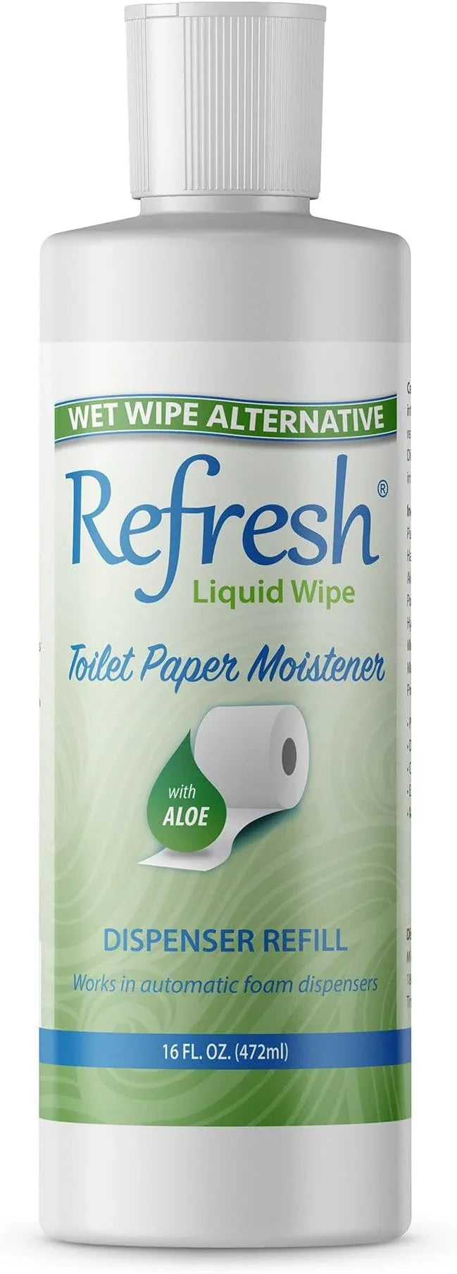 Refresh Liquid Wipe Toilet Paper Foam – Eco-Friendly Flushable Wet Wipe Alternative, Cleanses & Soothes with Witch Hazel & Aloe, Septic & Plumbing Safe,16 oz Dispenser Refill (1 Pack) - ModernBath