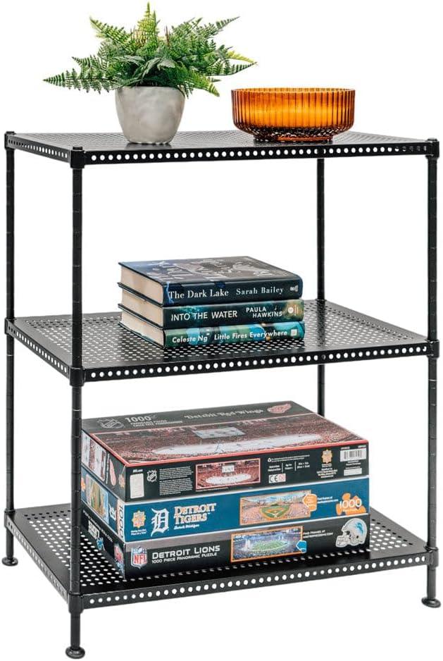 Shelving Inc. 12" d x 24" w x 28" h 3-Tier Perforated Metal Shelving, Standard Duty, Weight Capacity 110 lbs Per Shelf - ModernBath
