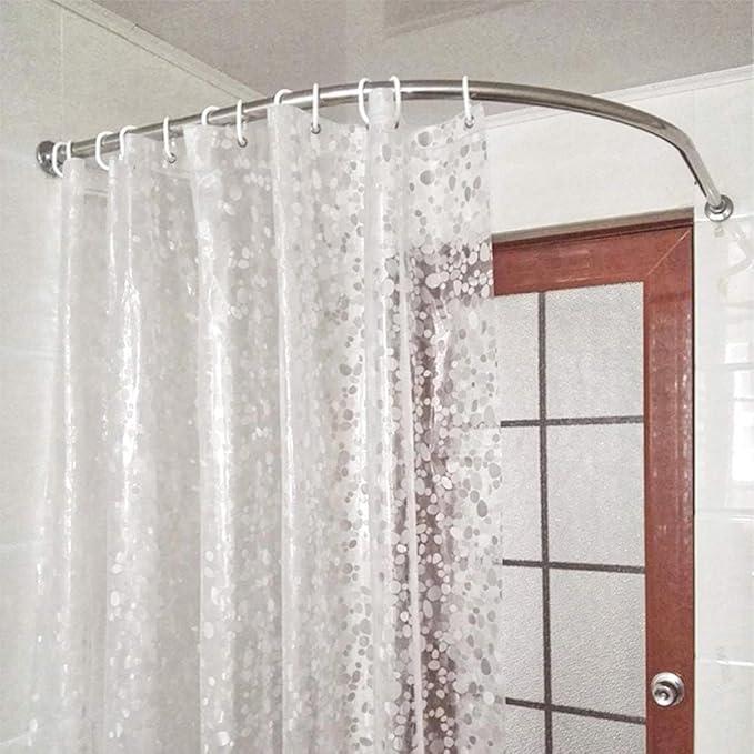 WELTRXE Shower Curtain Liner Waterproof, 8G Thick EVA, Heavy Duty Shower Liner with Magnets, 3D Pebble Bath Curtain for Stall, Bathtubs Bathroom, 72 x 72, 12 Hooks - ModernBath