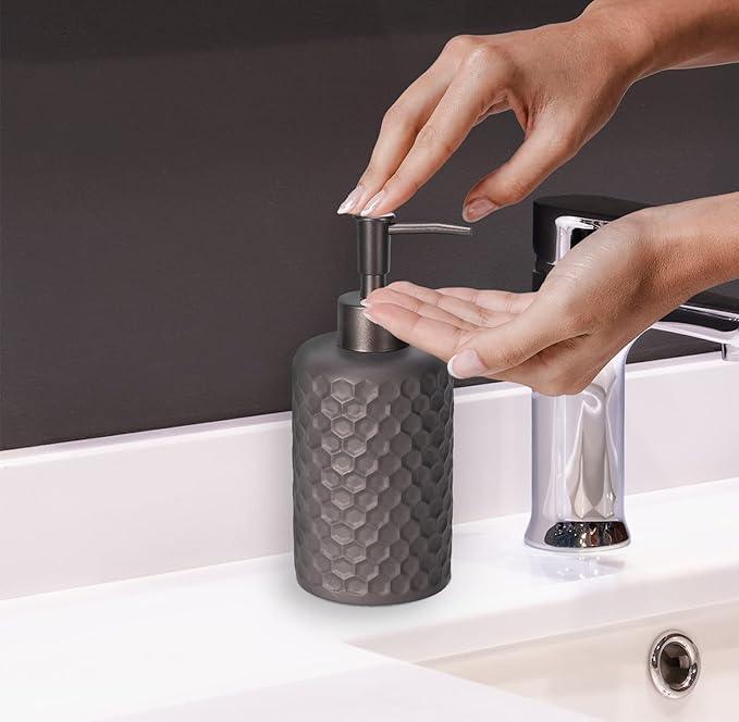 zccz Bathroom Accessory Set - 6 pcs Bronze Bathroom Accessories Set with Trash Can, Toothbrush Holder, Toothbrush Cup, Soap Dispenser, Soap Dish, Toilet Brush with Holder - Accessoire Salle de Bain - ModernBath