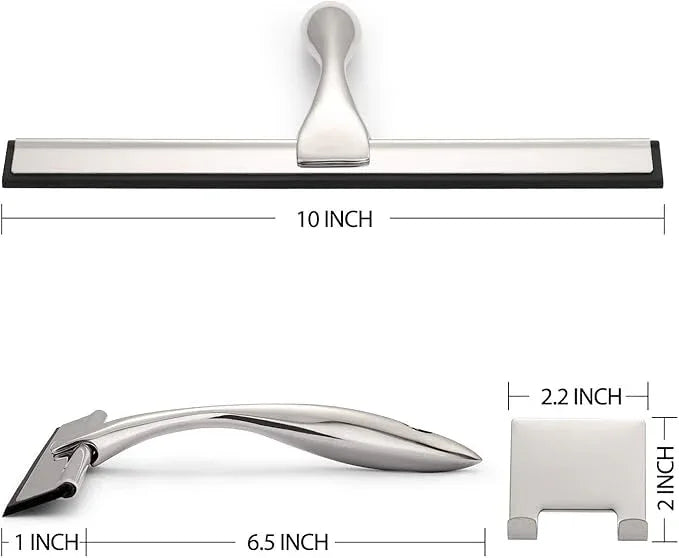 Hiware All-Purpose Shower Squeegee for Shower Doors, Bathroom, Window and Car Glass - Stainless Steel, 10 Inches - ModernBath
