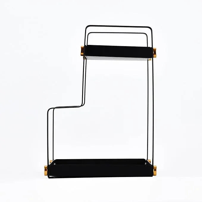FFK 2 Tier Countertop Organizer, Cosmetic Organizer, Storage Shelf for Cabinet, Countertop, Pantry, Desktop, Ideal for Bathroom, Kitchen, Office (Black) - ModernBath