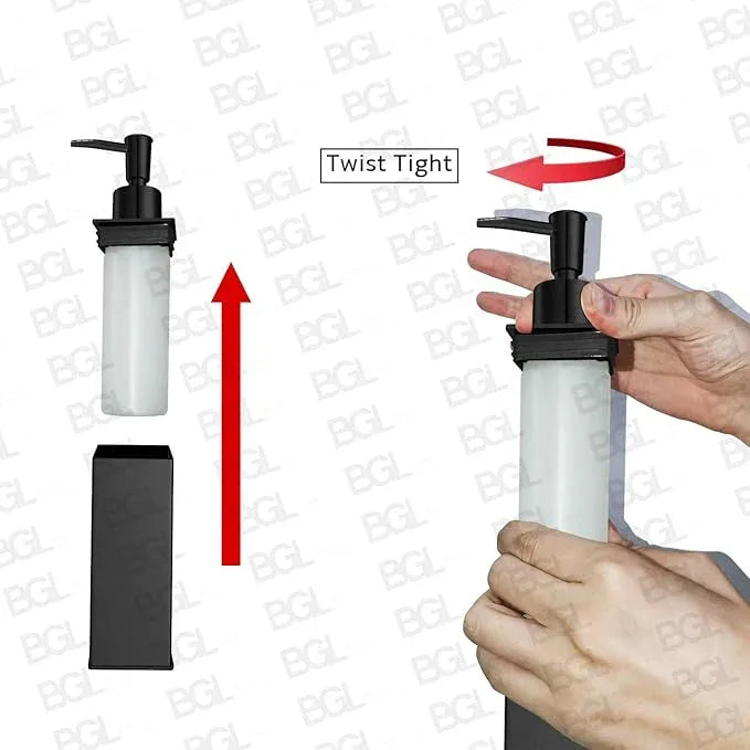 BGL Soap Dispenser Stainless Steel 304 Wall Mount Black Liquid and Soap Dispenser for Kitchen and Bathroom - ModernBath